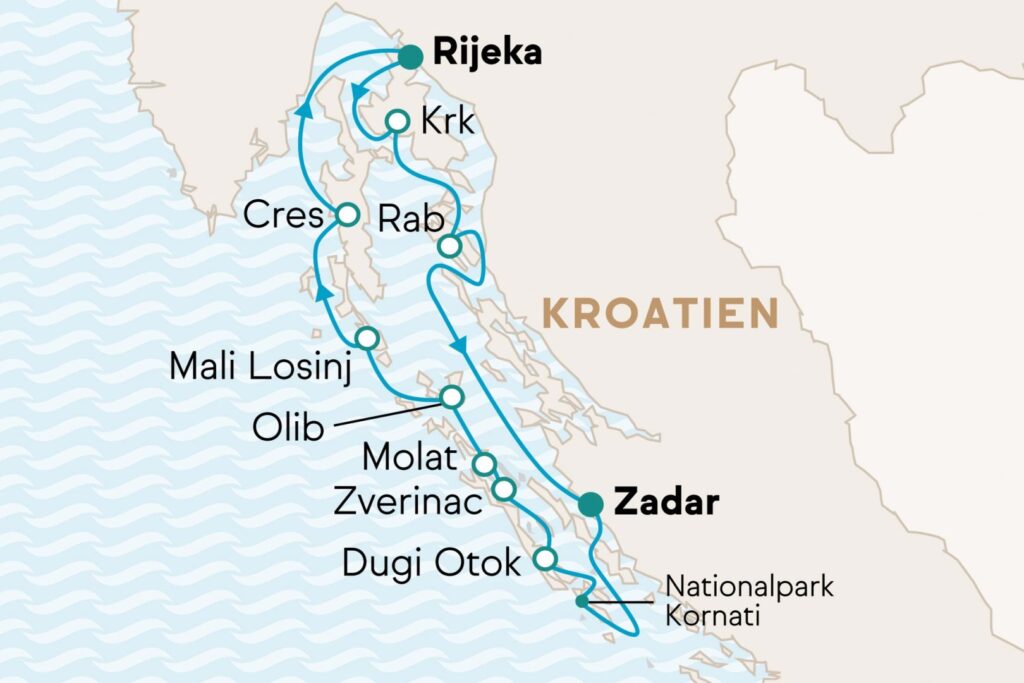 Route Kreuzfahrt Kvarner Bucht