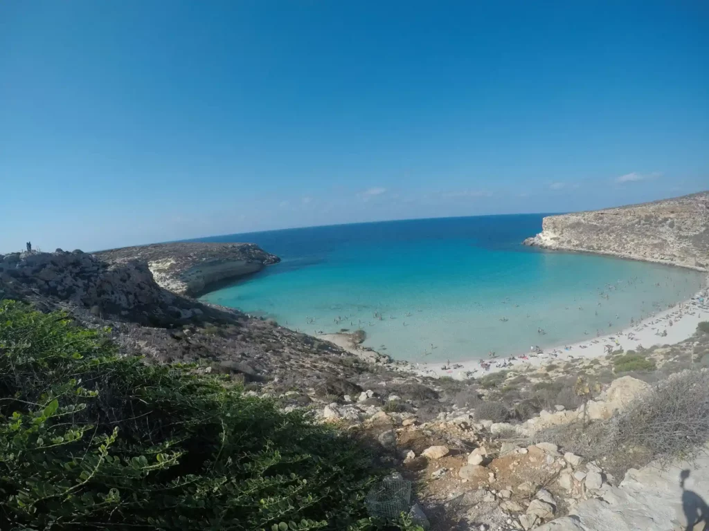 Strand auf der Insel Lampedusa, Agrigent, Sizilien